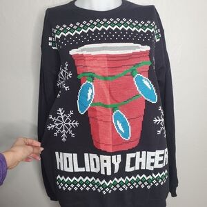 Holiday Cheer Red Solo Cup Christmas Sweatshirt Medium